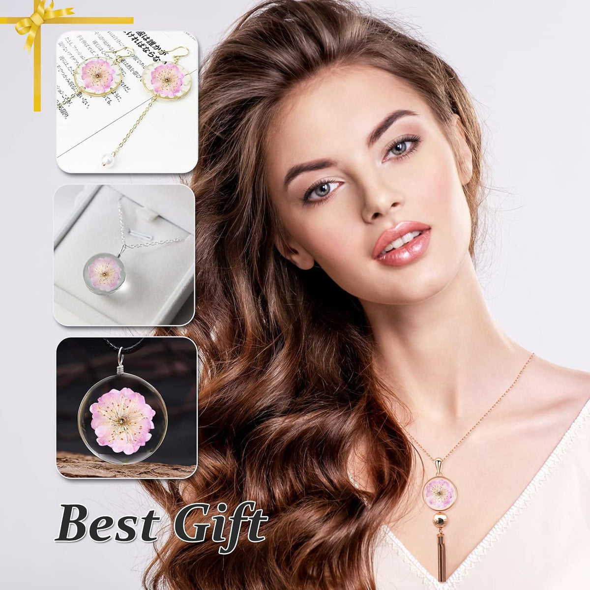 60PCS Pink Dried Pressed Cherry Flowers, Real Natural Dried Pressed Cherry Blossom Flowers, Dry Flowers for Resin DIY Ornament Crafts Candle Making