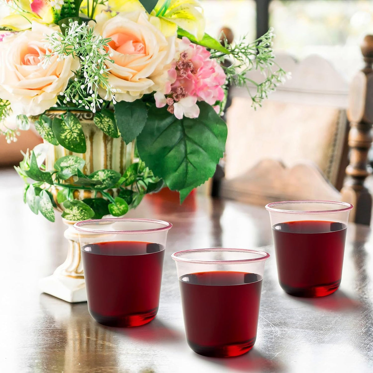 12 oz Pink Plastic Cups for Party, 50 Pack