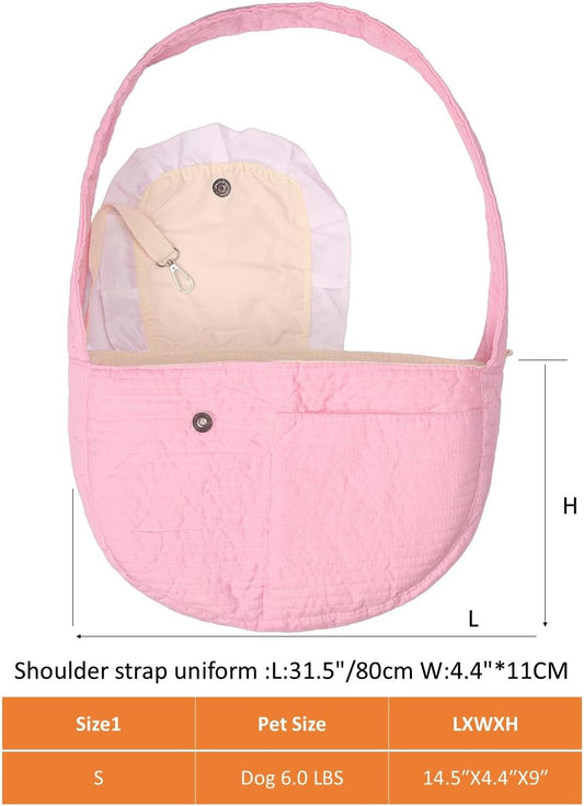 Pet Sling Carrier for Small Dogs & Cats 3-8lbs, Light Pink