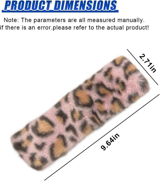 2PCS Leopard Print Car Seat Belt Cover, for Comfort Driving (Pink)