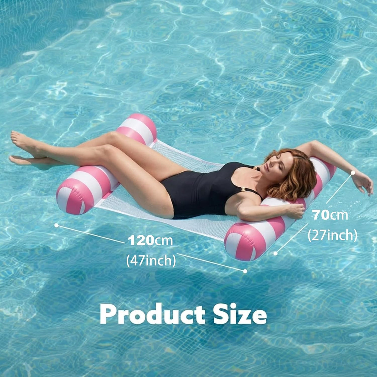 5 Pack Inflatable Pool Floats Adult Size Water Hammock,Hammock Floats for Adults,4-in-1 Multi-Purpose Pool Floating Toys,Pool Rafts Lounge Chairs Floaties,for Adults Vacation Fun and Rest