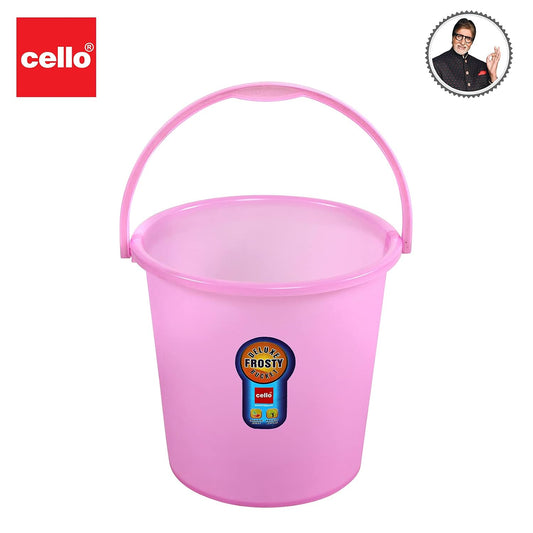 Plastic Frosty Bucket Delux | Light Weight and Easy to Carry | Strong and Durable Buckets | Perfect for Use in Bathrooms, Kitchen & Wet Utility Areas | 20 Litre | Pink