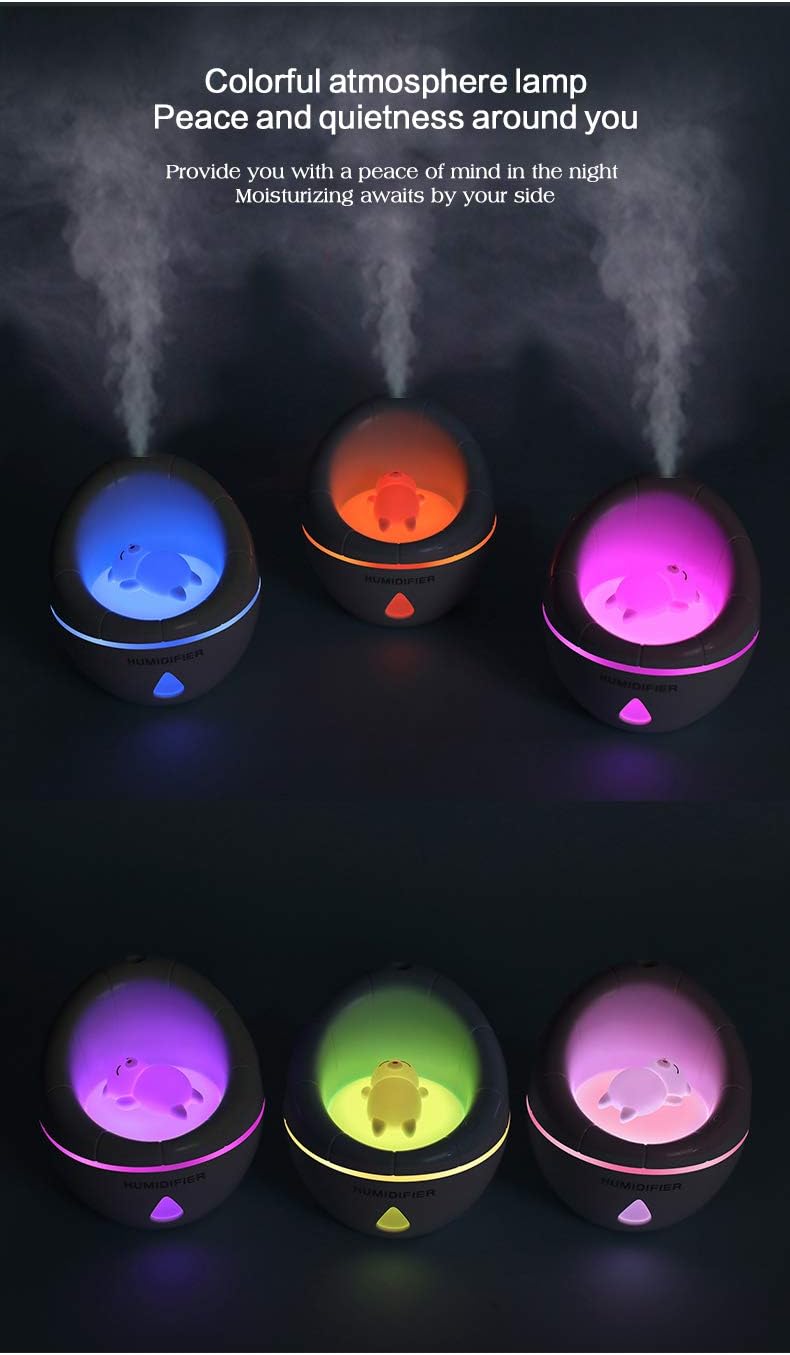 USB Small Sofa Humidifier, Mini Cool Humidifier 350ml Water Volume, One Touch Shut-Off for Home Office Bedroom (Pink)