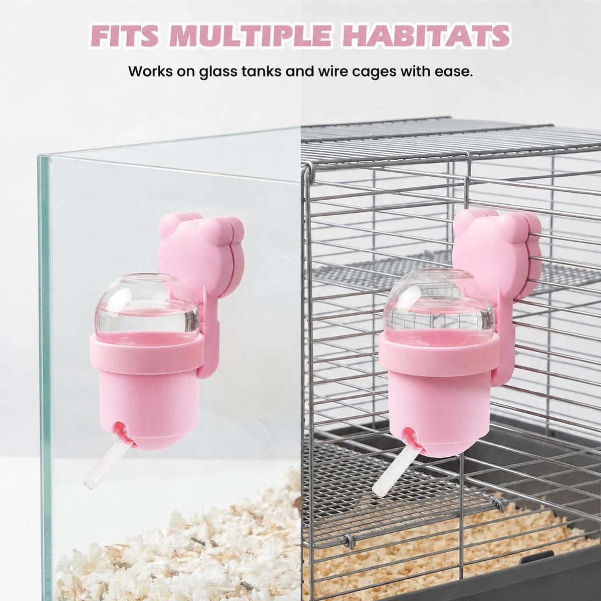 Magnetic Hamster Water Bottle, 3.7 oz Glass Small Pet Water Dispenser