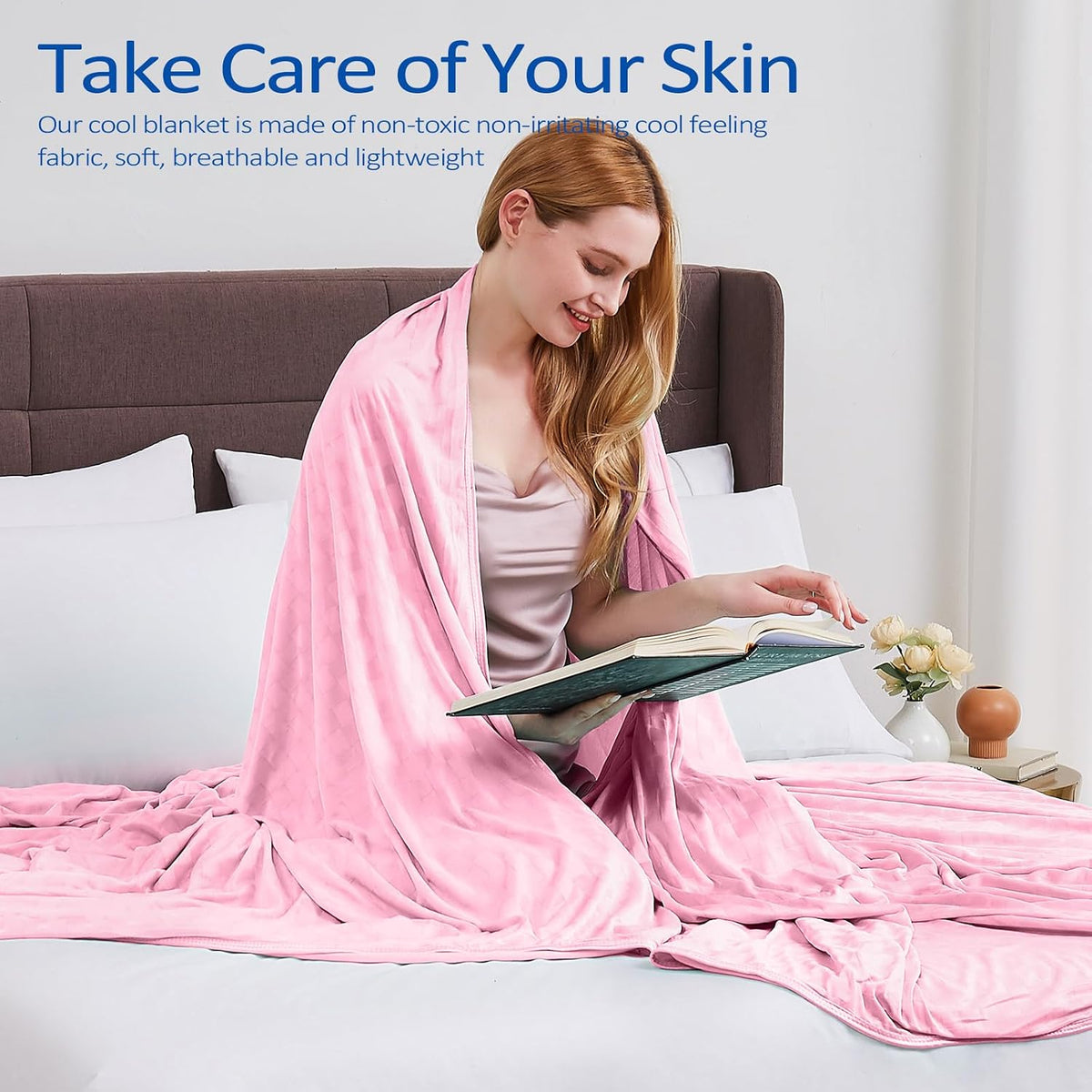 Topcee Cooling Blanket, Summer Cooling Blankets for Hot Sleepers, Arc-Chill Q-Max>0.5 Cool Fiber, Oeko-TEX 100% Certified, Soft, Breathable, Double-Side Bed Throw,Keep Cool for Adults Kids 90"x108"