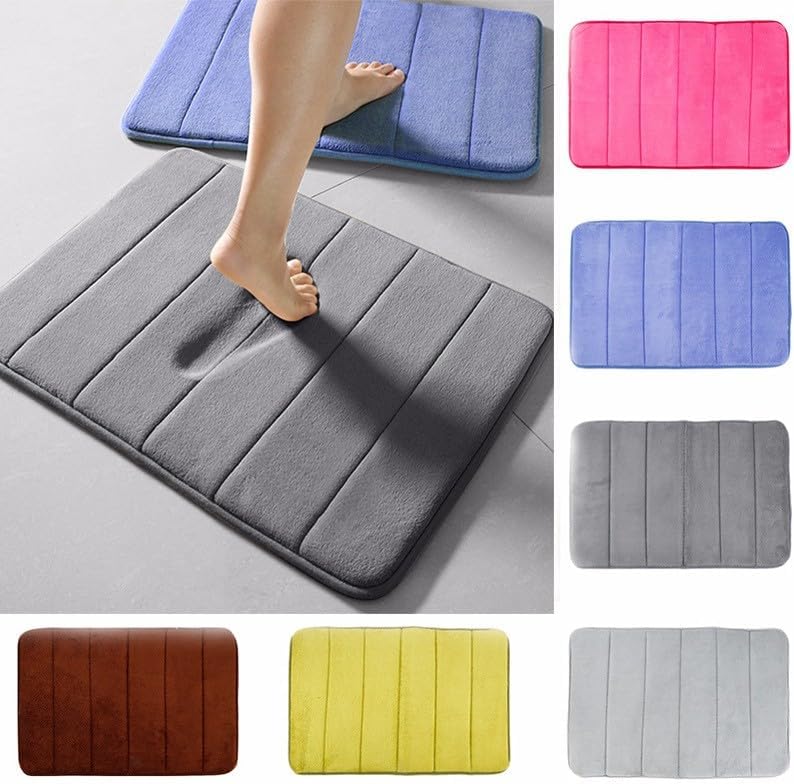 Water-Absorbing Anti-Slip Floor mat, Geometric Bathroom Anti-Slip Floor mat, Door Foot mat, Soft and Lightweight Bathroom Floor (Pink, 24x17inch)
