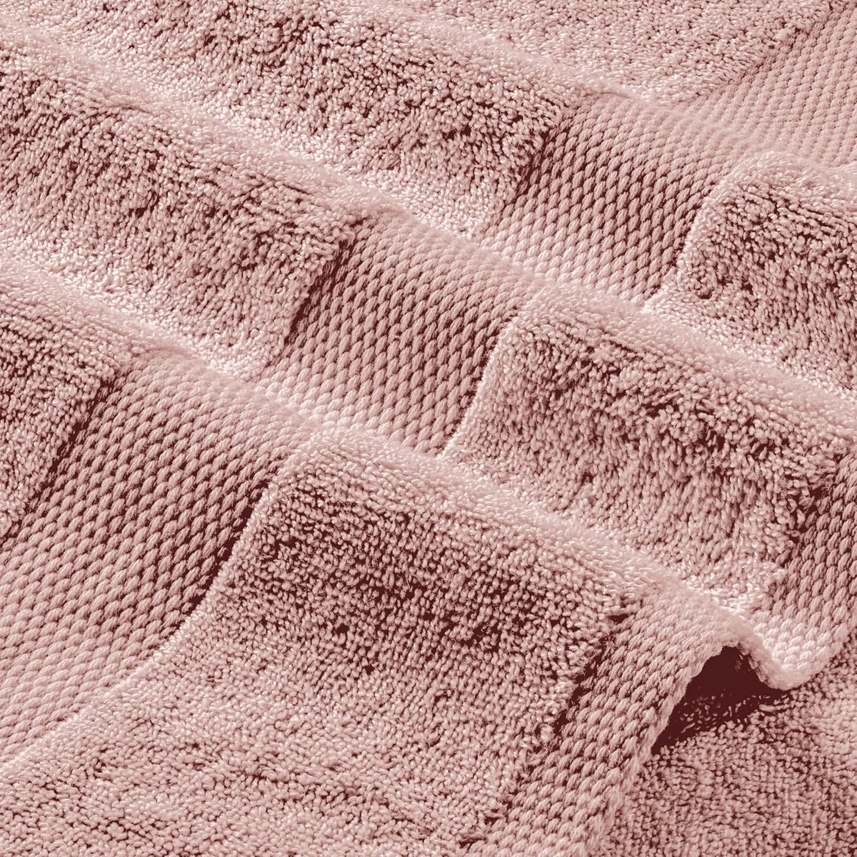 Pink Bath Towel Set of 6-100% Cotton Highly Absorbent Towels for Bathroom, 2 Luxury Bath Towels 650GSM, 2 Hand Towels, 2 Washcloths