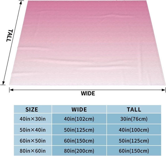 Pink Watercolor Pattern Throw Blanket Warm Ultra-Soft Micro Anti-Pilling Flannel for Bed Couch Living Room 50"X40" Pink