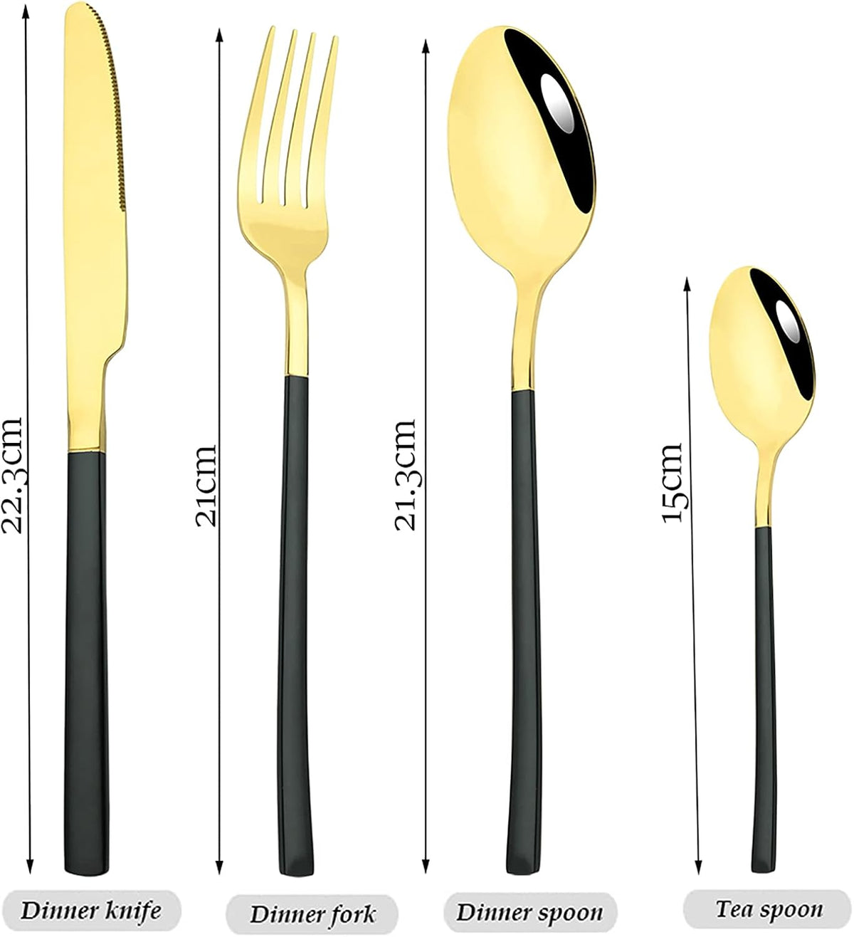 24 Piece Mirror Golden Plated 18/0 Stainless Steel Flatware Set, Pink Handle With Golden Mouth Silverware Set With Teaspoon Cutlery Set Service for 6