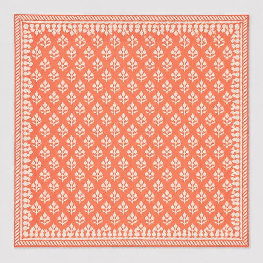 Handblock Print Cotton Cloth Fall Dinner Napkins (Set of 6), Washable, Reusable Napkins, 18" x 18"