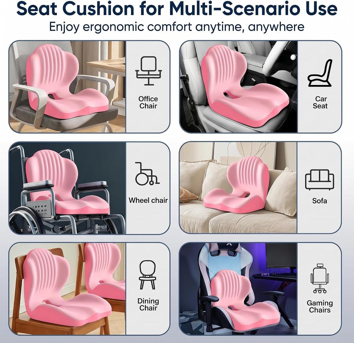 Ergonomic Lumbar & Seat Support Cushion