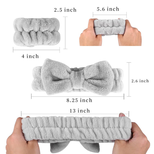 12 PCS Face Wash Headband Wristband Sets for Women and Girls