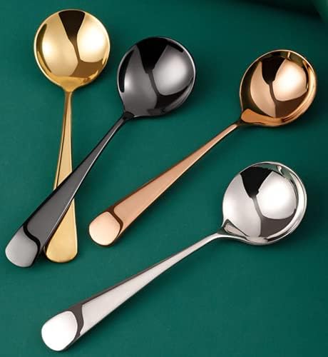 4-Pack Palace Style Soup Spoons Large Bowl 1.8" Round Head Spoons