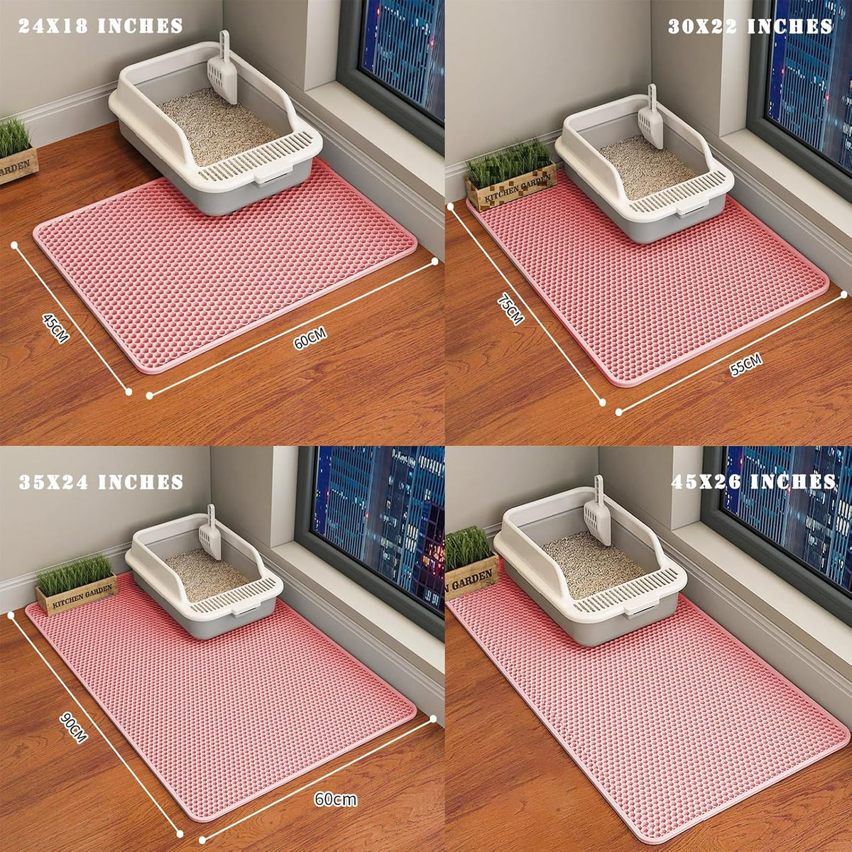 Cat Litter Mat, Honeycomb Double Layer Litter Trapping Mat