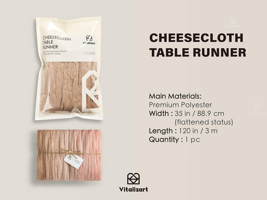 Cheesecloth Table Runner 10ft Gauze Boho Rustic Pink Nude White Cheese Cloth Table Runner for Wedding Bridal Shower Fall Thanskgiving Decoration 120 Inches