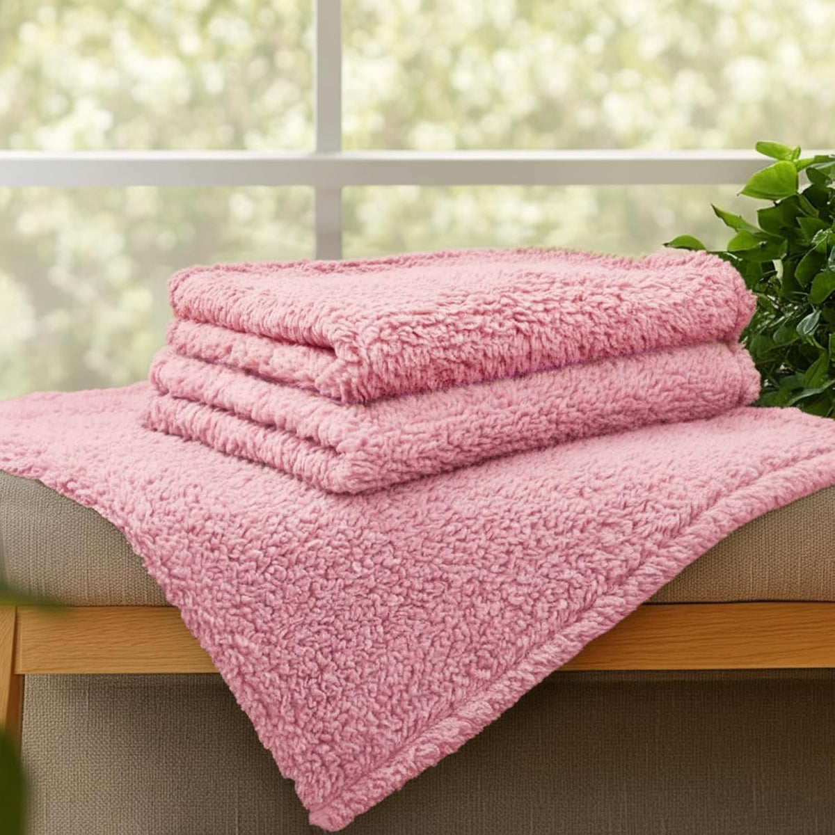 1 Pack 3 Calming Dog Blanket Fluffy Premium Fleece Pet Blankets Soft Sherpa Throw for Dogs Puppy Cat Pink Small (23" x16")