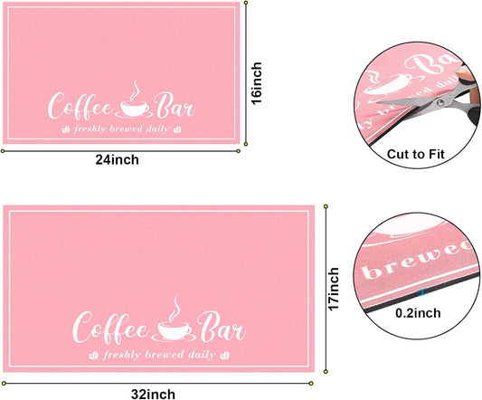 Fashion Coffee Mat, Dish Drying Mat 17" x 32" Pink
