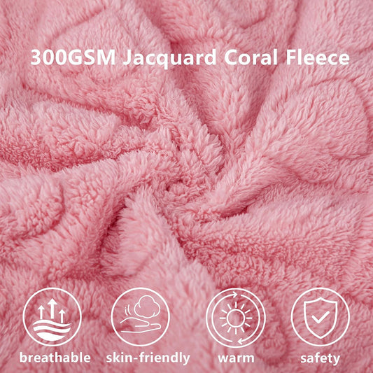 Pet Blanket for Dogs Cats, 300GSM Ultra Soft Coral Fleece Blanket, Washable Small Dog Cat Blanket, Calming Crate Mat, Furniture Protector for Couch Bed Car Seat, Pink, 25x35IN