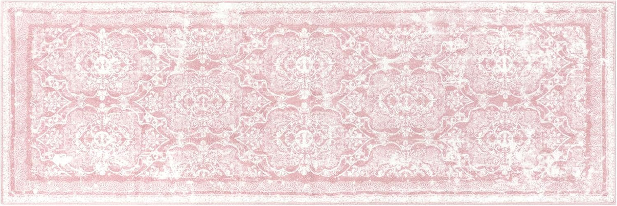 Hallway Runner 2x6 ft, Pink Vintage Shaggy Soft Kitchen Rug