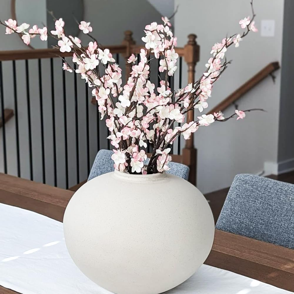 5Pcs Silk Cherry Blossom Branches 39'' Artificial Flowers Faux Cherry Blossom Stems for Vase Summer Spring Wedding Decor (5, Pink)