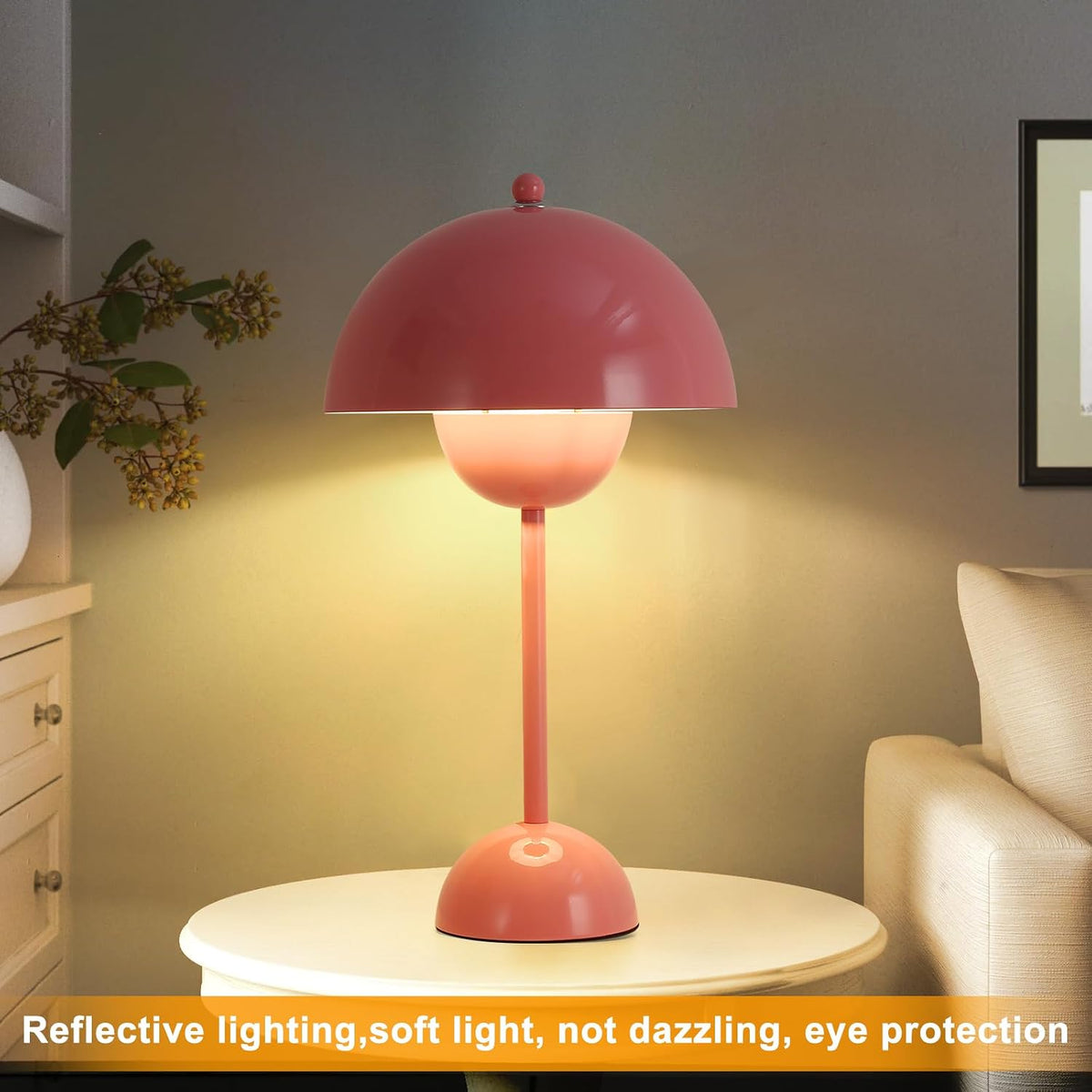 Creative Mid-Century Modern Bud Table Lamp for Home&Office, Light Pink