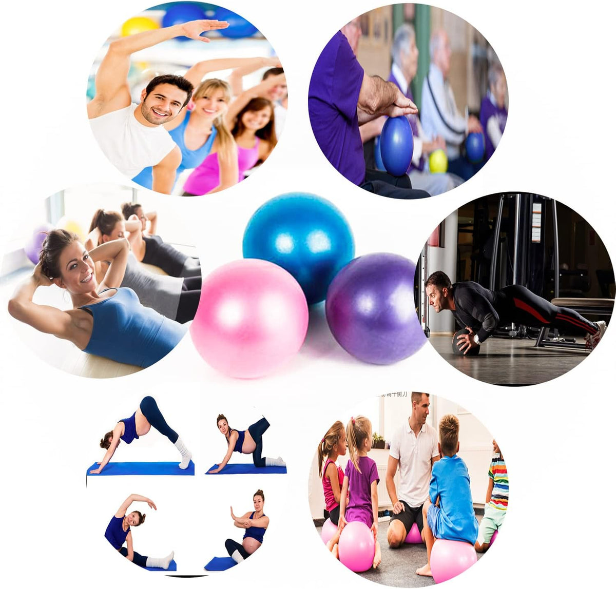 9-Inch Pilates Exercise Ball for Yoga, Barre, Fitness & Physical Therapy Mini Squishy Balance Ball for Home Workouts