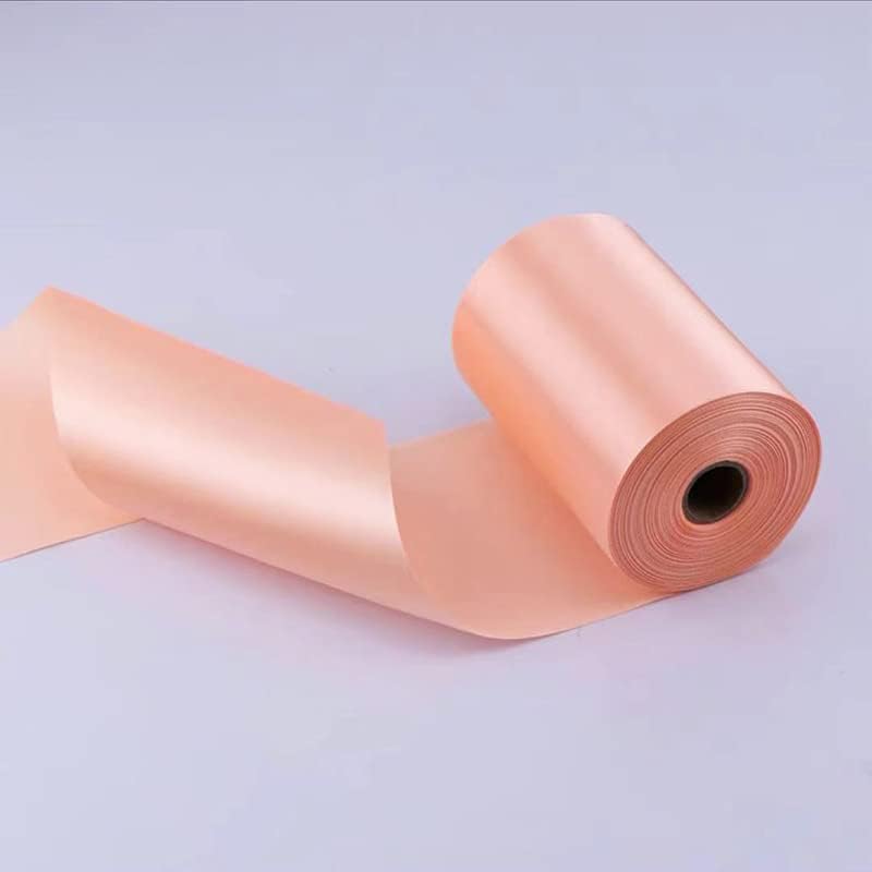 YYCRAFT 4 Inch Wide Satin Ribbon Satin Fabric Spool for Grand Opening Cutting Ceremony Wedding Birthday Party Decoration Gift Craft (22 Yards,Peach)