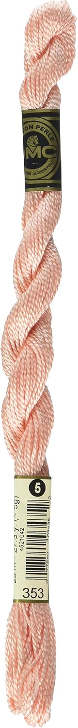 115 5-353 Pearl Cotton Thread, Peach, Size 5