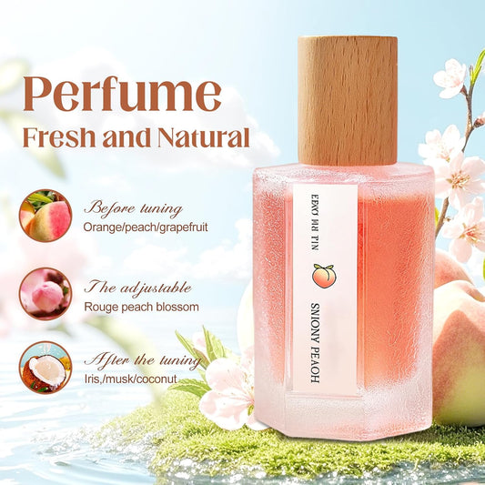 Peach Scented Fragrance Spray 50ml - 2025 New, Long-Lasting Refreshment | Fruit, Woody & Floral Notes | Confident & Elegant Women's Perfume (Peach)