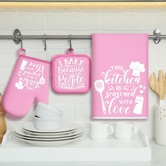 6 Pcs Kitchen Decor Accessories Set, Kitchen, Light Pink