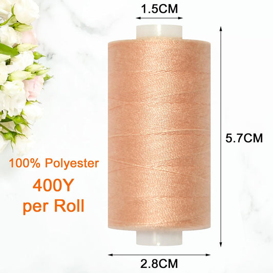 All Purpose Sewing Thread-2 Spools of Hand Polyester Sewing Thread for Sewing Machine for Hand and Machine Sewing(Peach, 2 spools)