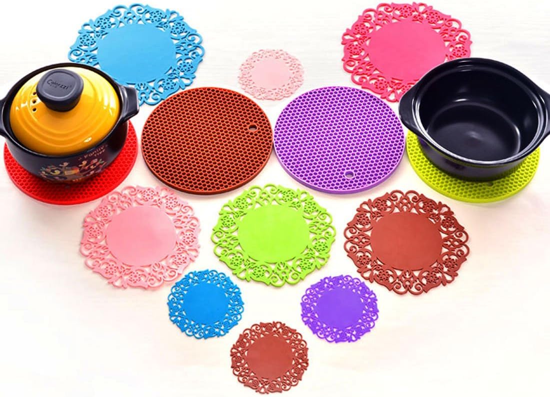 Silicone Household Kitchen Round Shaped Teapot Bottle Cup Bowl Coaster Mat Pad Light Pink (id: 555 92b 01c 802 3cb