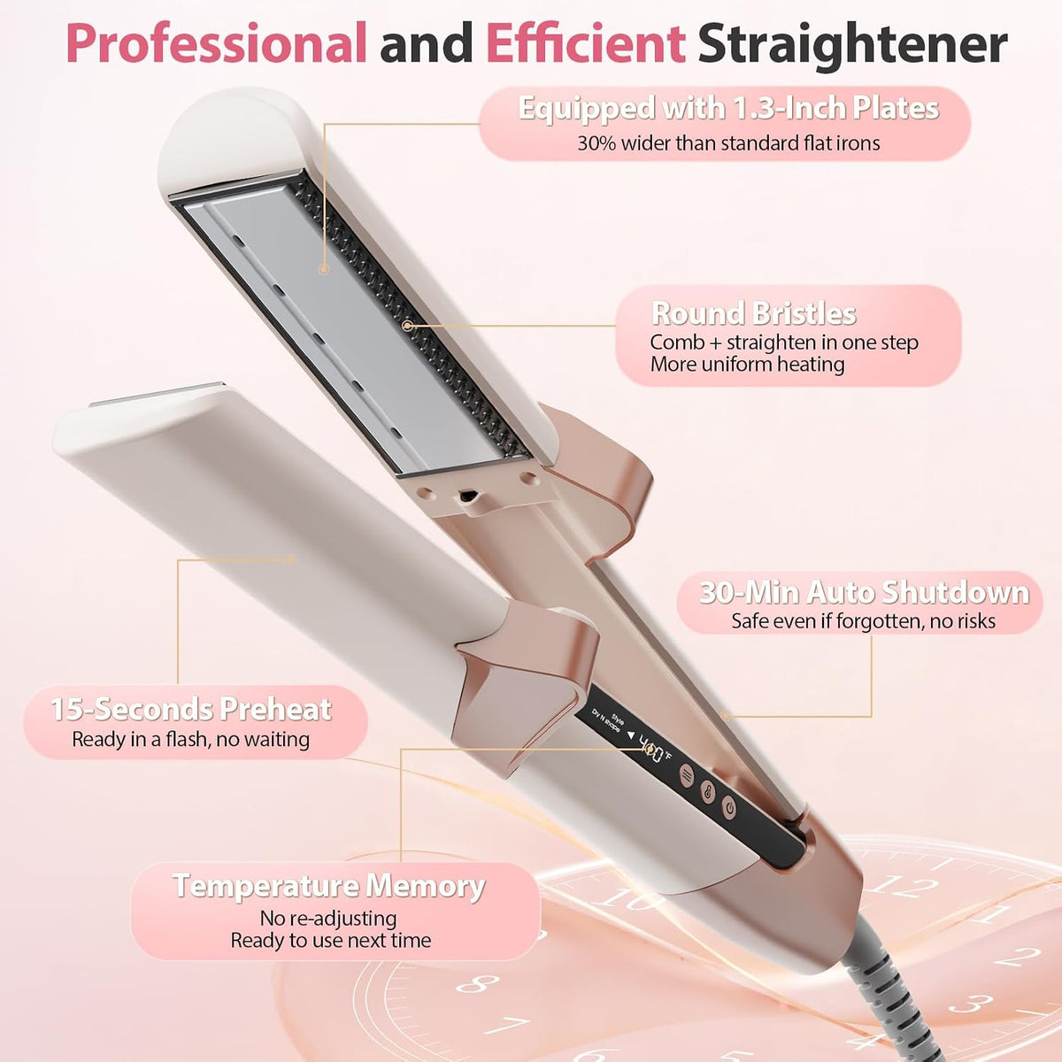 Air Hair Straightener, Airflow Straightener 100-240V Dual Voltage