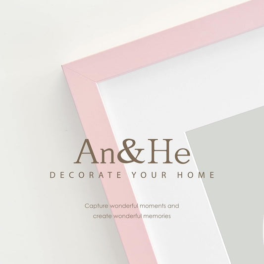 8 x 10 Picture Frame, 1Pack, Pink Photo Frames, Wooden Frame with High Definition Tempered Glass for Wall and Tabletop Display