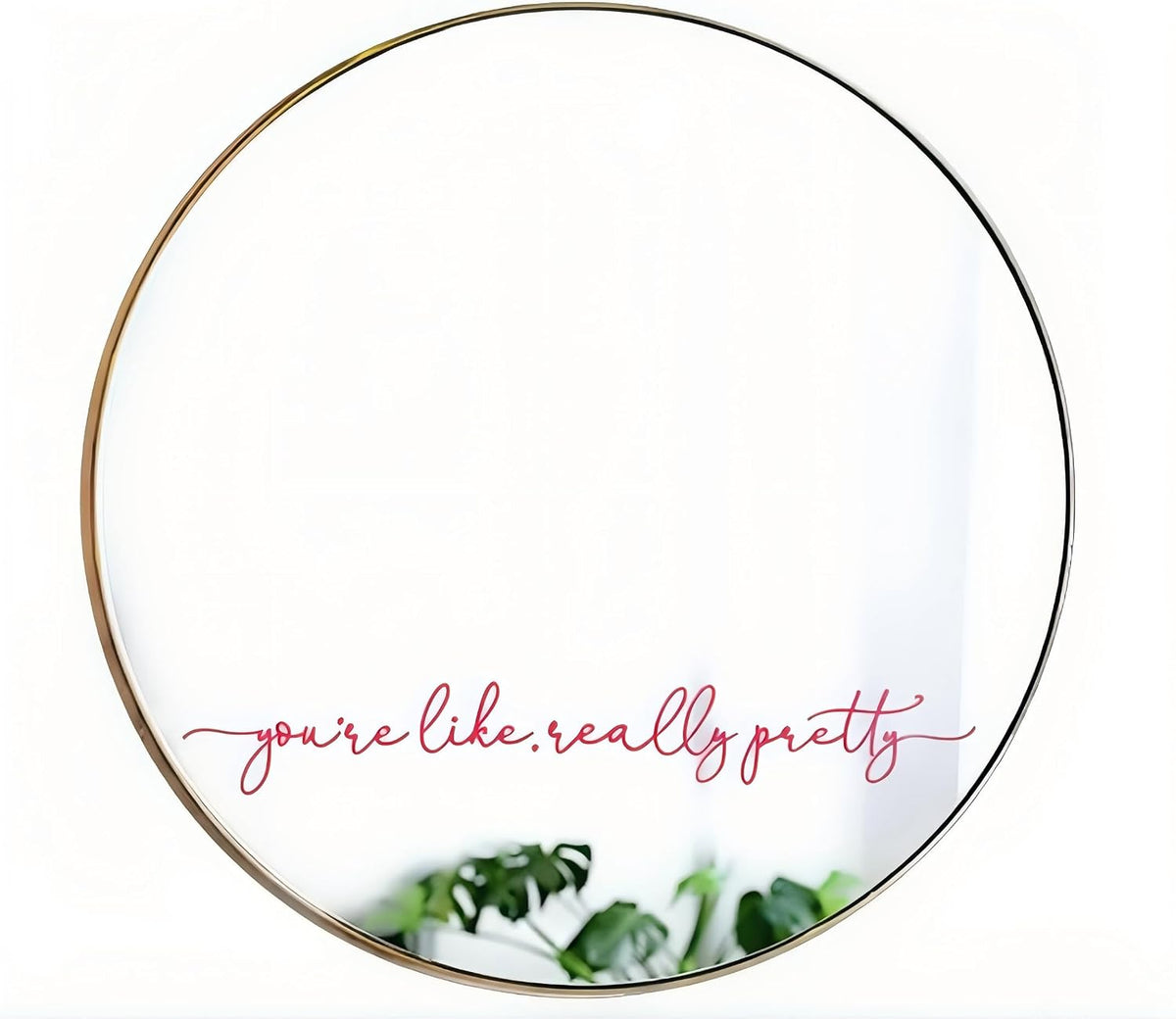 You're Like Really Pretty Mirror Decal, Affirmation Mirror Sticker for Bathroom, Vanity Makeup Mirror, Self Care Mental Health Decor, Pink Aesthetic Vinyl for Teen Girls & Young Women 15 x 2.1 Inch