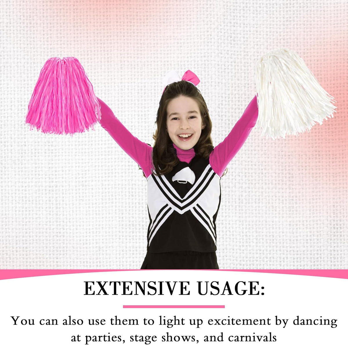 3 Pcs Cheerleading Pom Poms Bow Set