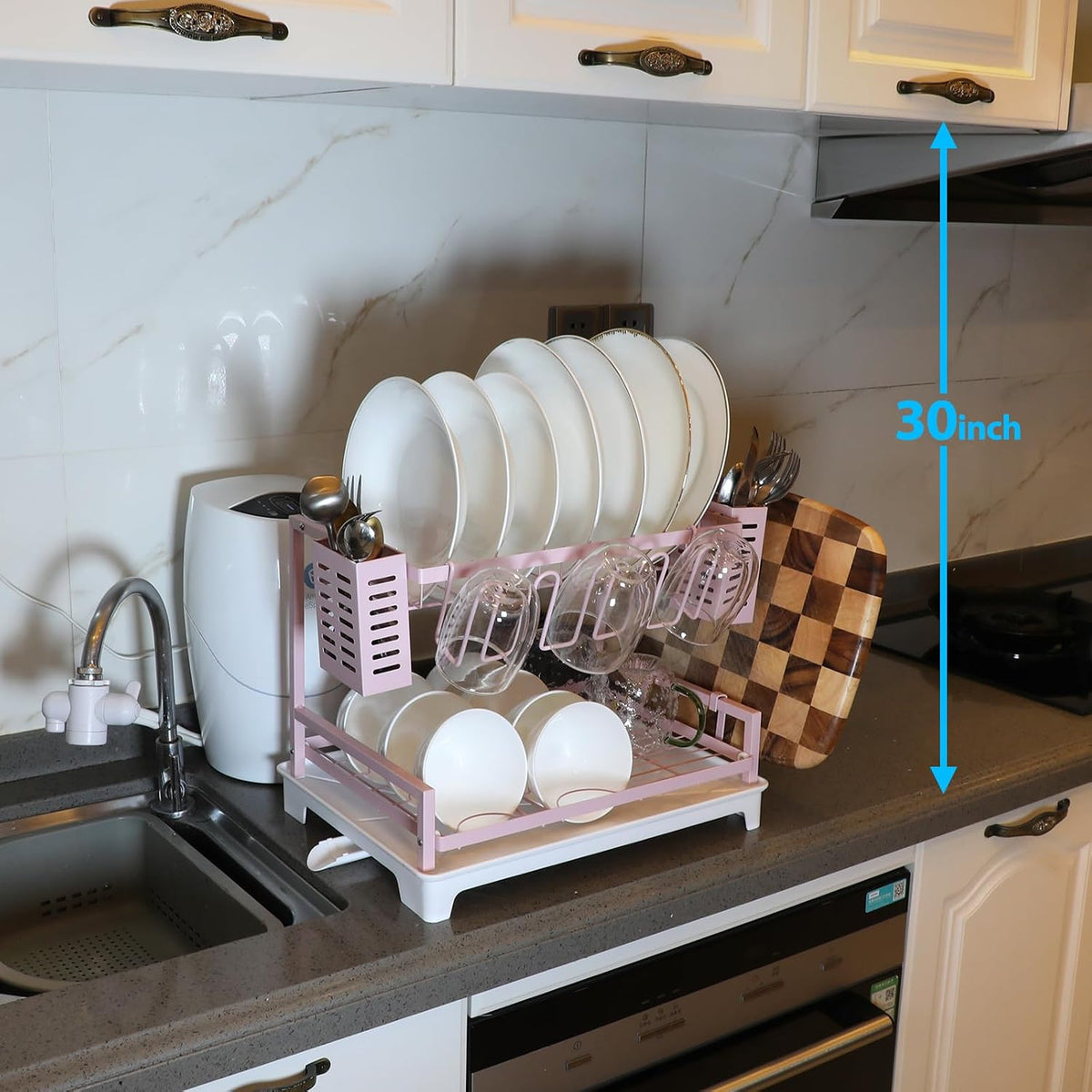 Dish Drying Rack, Rust-Proof 2 Tier Dish Racks for Kitchen Counter