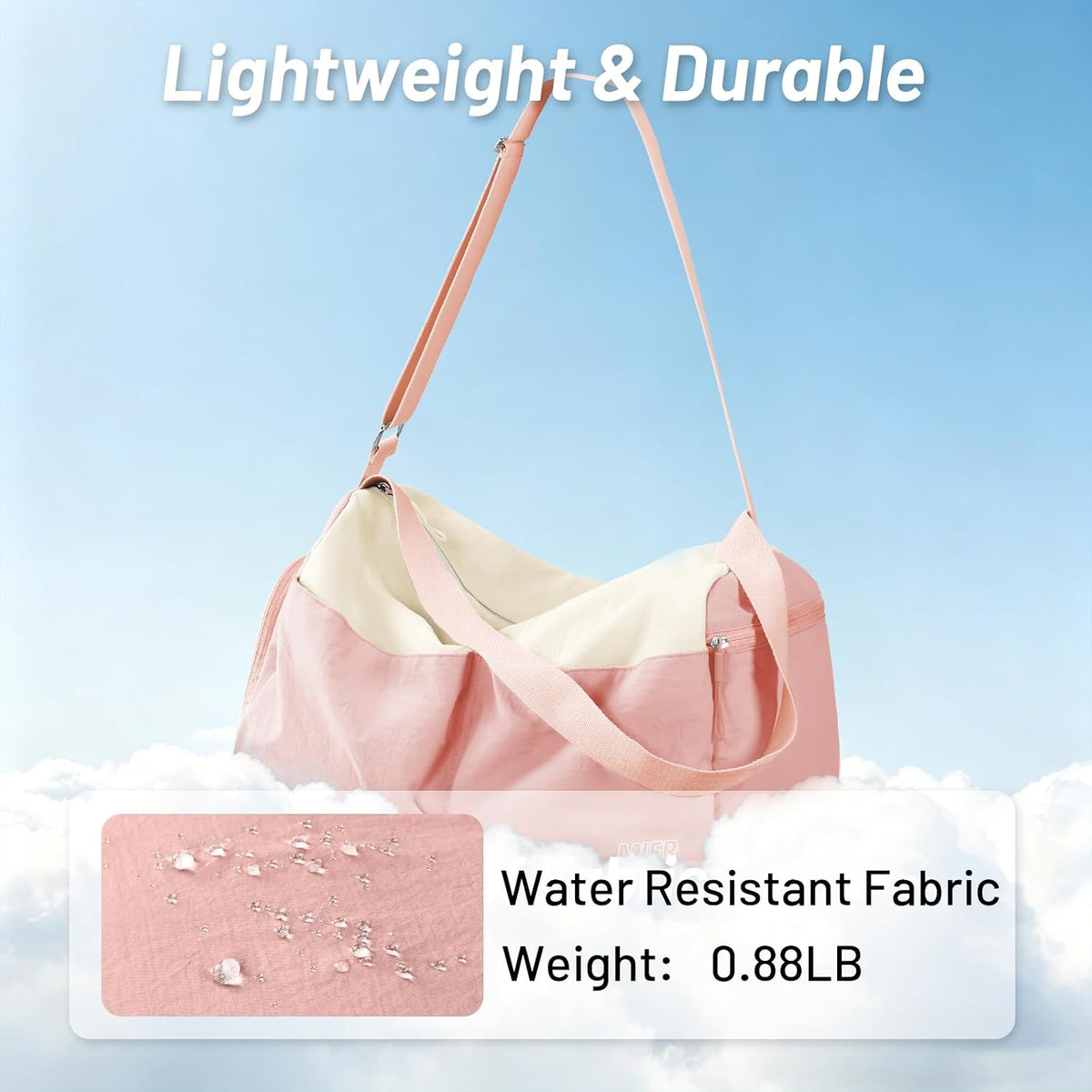 Small Gym Bag for Women with Shoe Compartment and Wet Pocket 19L Pink