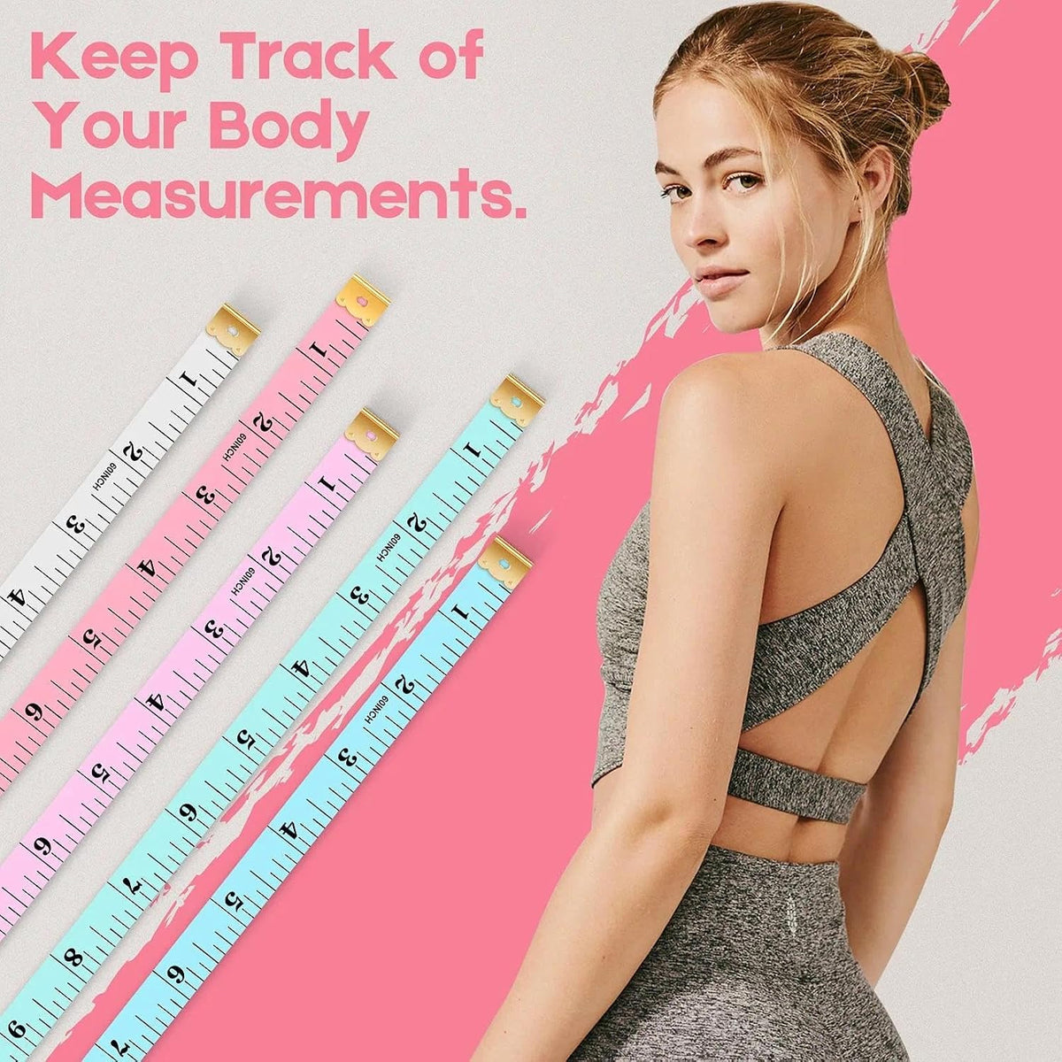 iBayam Soft Tape Measure 60" Double Scale Body & Sewing Tape, 5-Pack