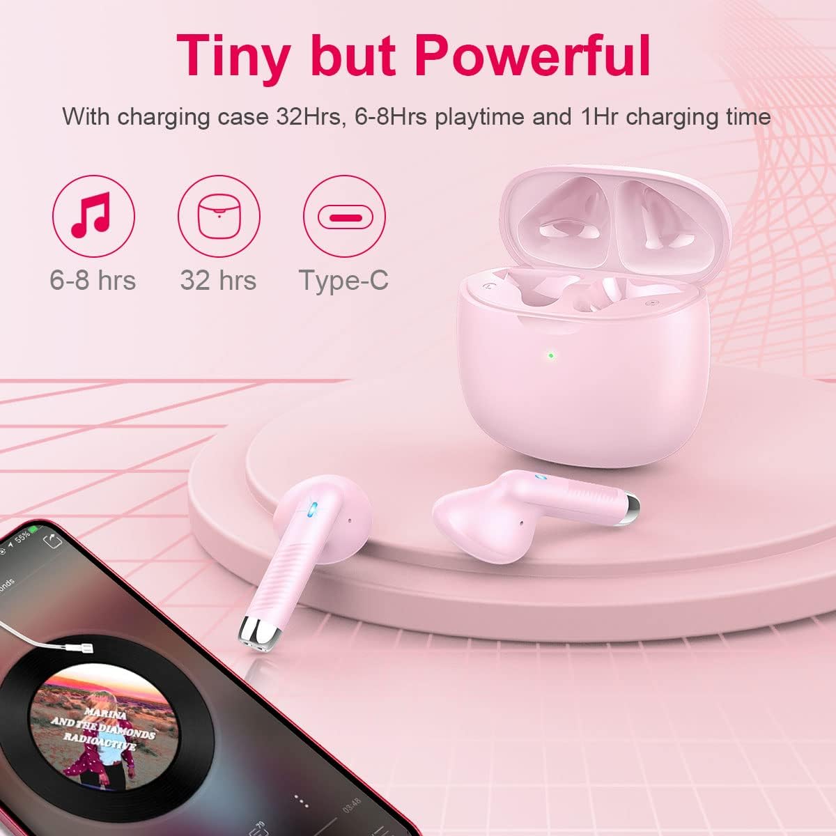 Wireless Earbuds, Bluetooth 5.4 Headphones in Ear with Noise Cancelling Mic