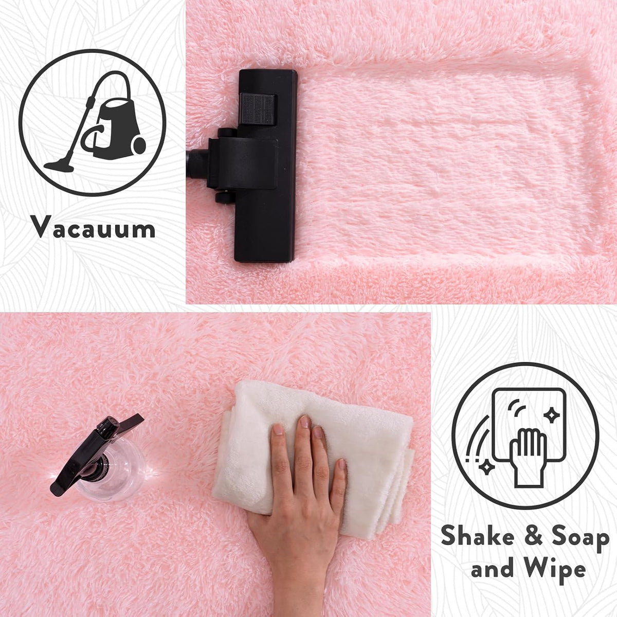 4Ft Fluffy Pink Round Rug for Girls Bedroom Kids Room, Washable Non-Slip