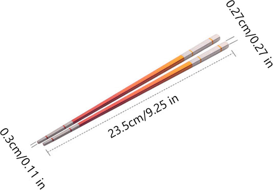 Reusable Stainless Steel Chopsticks,Dishwasher Safe , Easy to Use(2 PCS,Rose gold)