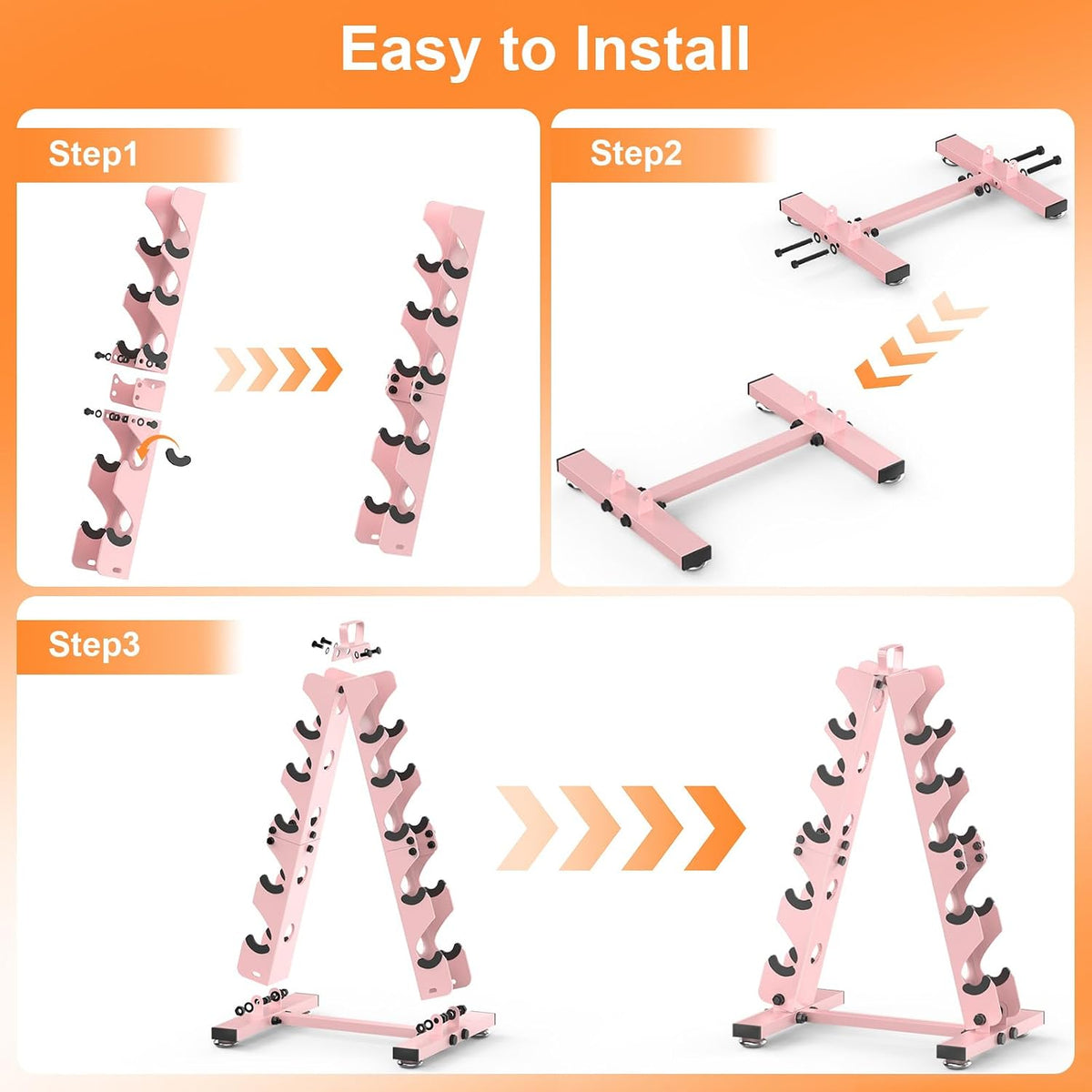 6-Tier|5-Tier|4-Tier|2-Tier Dumbbell Rack Stand Only for Home Gym