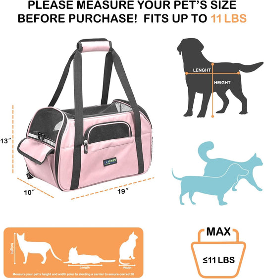 Soft-Sided Airline-Approved Dog & Cat Carrier Travel Bag