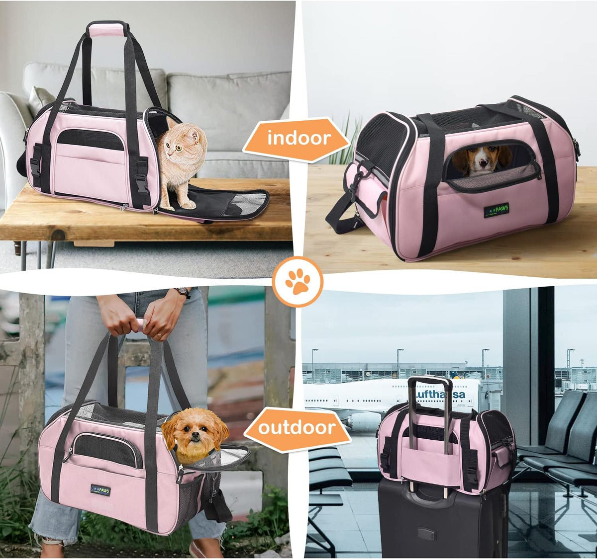 Soft-Sided Airline-Approved Dog & Cat Carrier Travel Bag