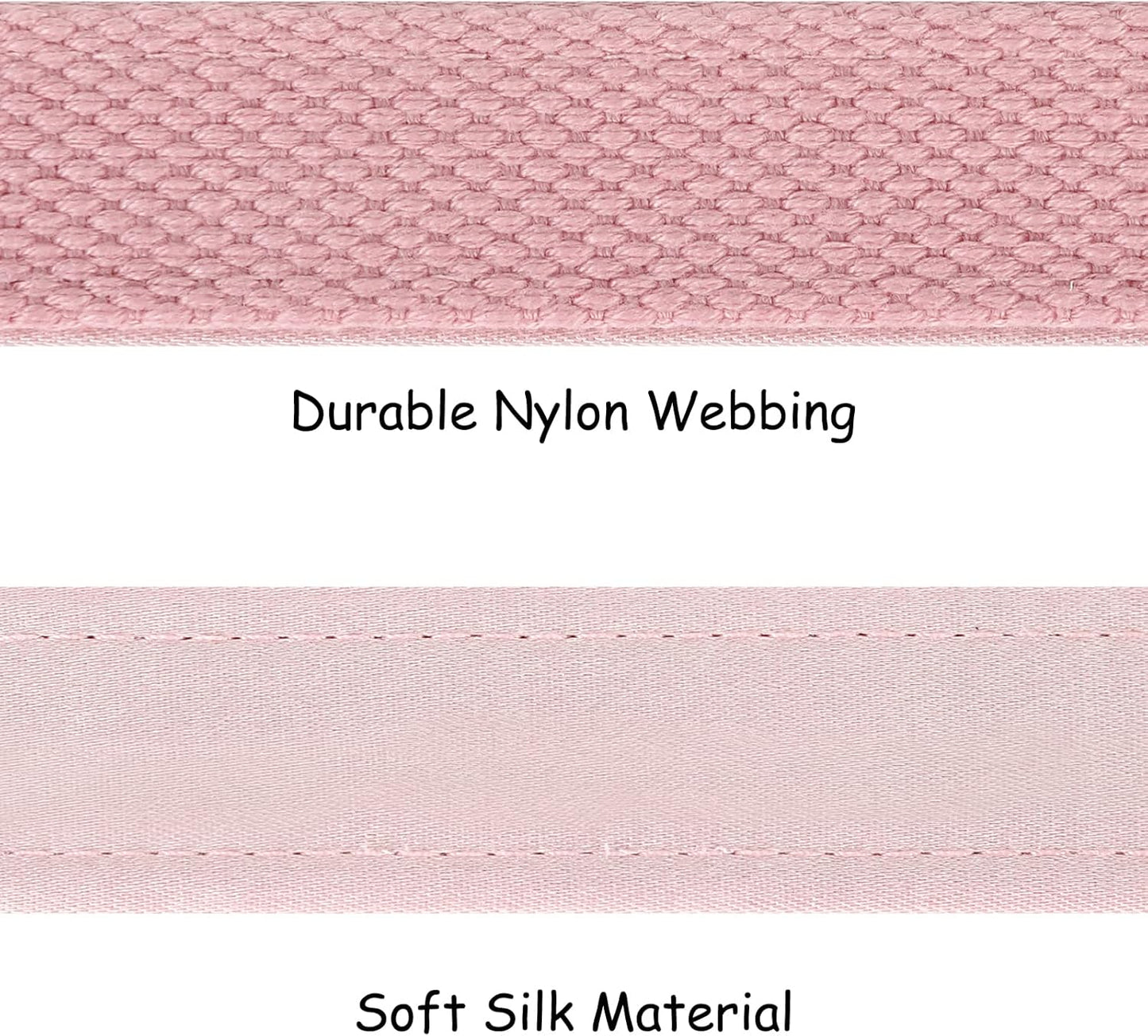 Dog Harness, No-Pull Adjustable Silk Nylon Webbing Pet Harness with Metal Buckle for Medium Dogs Easy Walking, Pink, M