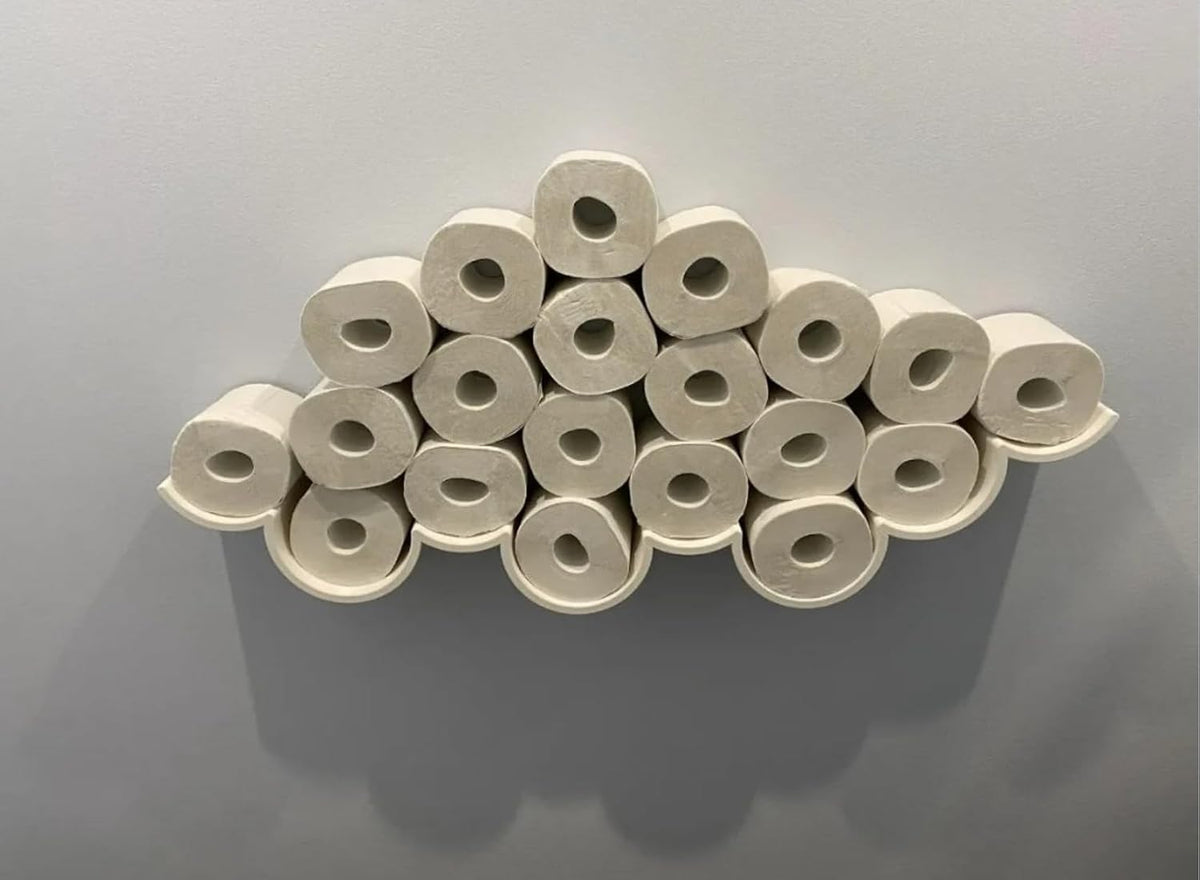 Toilet Paper Cloud Organization | Toilet Paper Shelf | Mount Bath Tissue to Wall | Toilet Paper Roll Cloud Formation | Bathroom Essentials (1 Pack (3 Rolls), Pink)