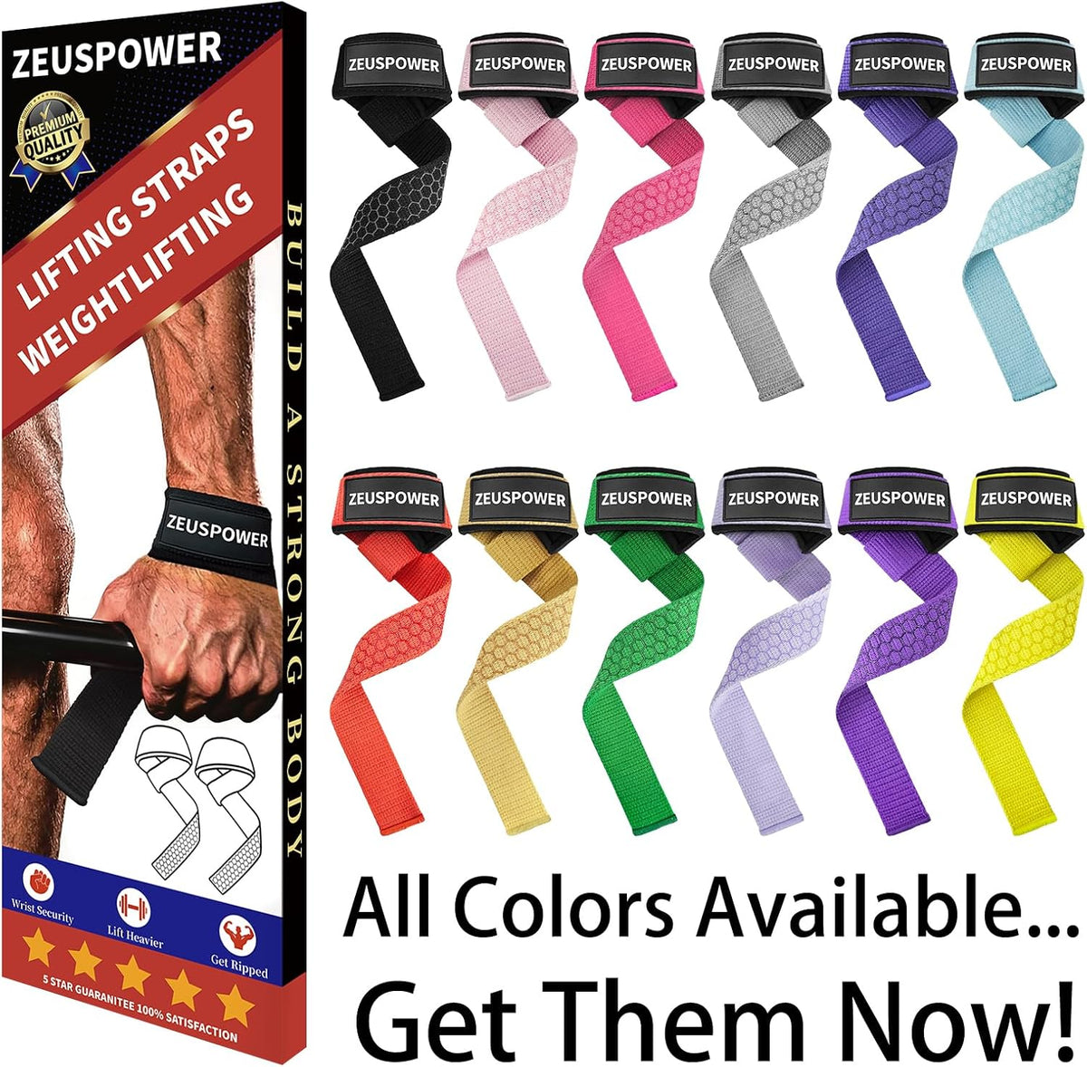 Lifting Straps Wrist Straps for Weightlifting Gym Straps Weight Lifting Deadlift Workout Women Men Dumbbell Straps for Hand RDL Strap Exercise Straps Dead Lift Cotton Neoprene Padded