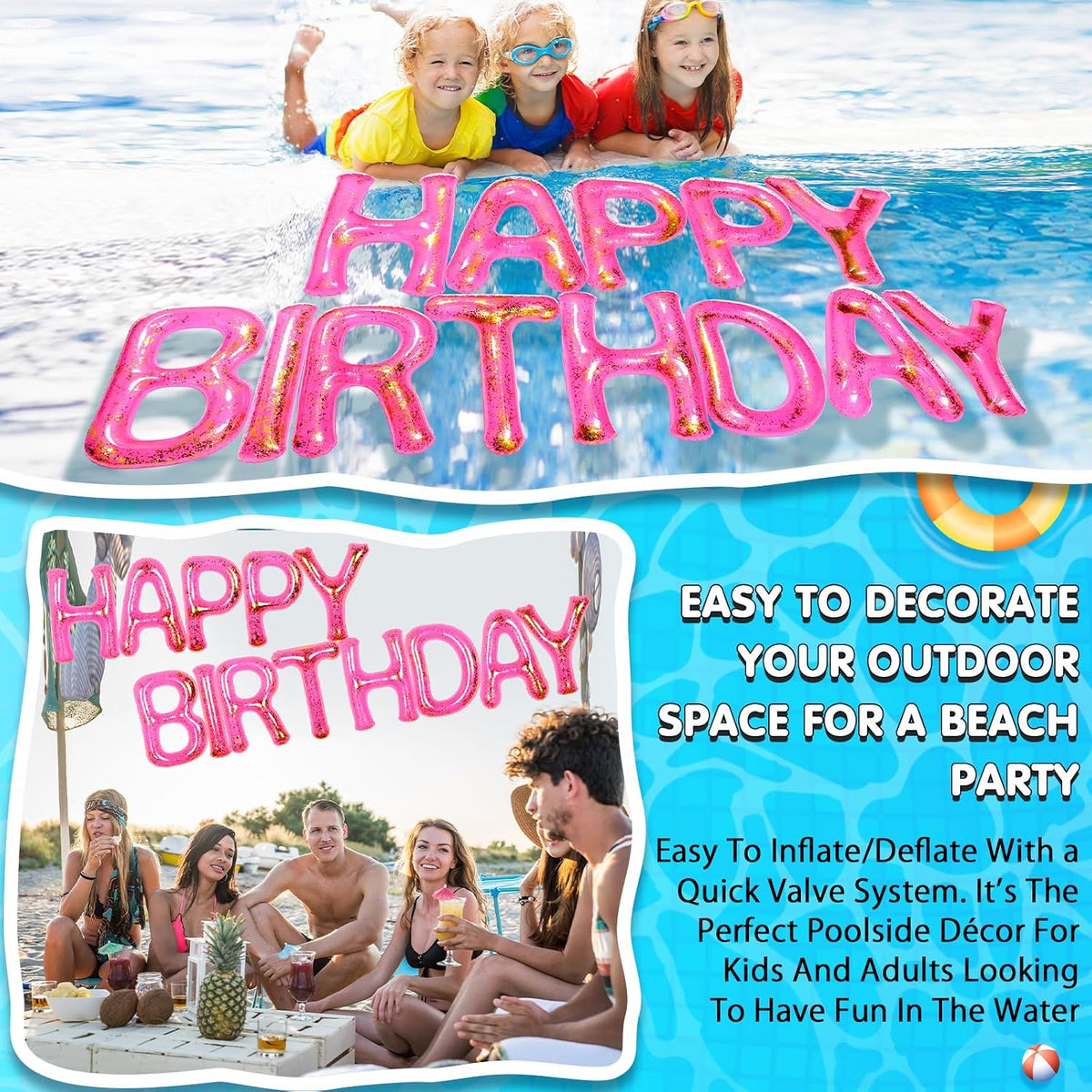 Happy Birthday Pool Floats Balloon