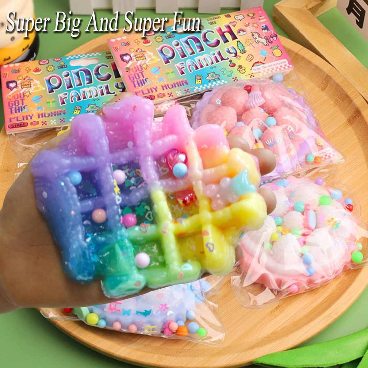 4 Pack Cake Soft Squishy - Squishies, Squeeze, Perfect for Stress Relief - Sensory, Fidget Play Food Squishy Toys for Adults - Waffle, Donuts, Tart, Cat Paw